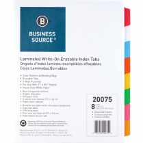 Business Source Write-On Index Dividers Colours 8 Tabs