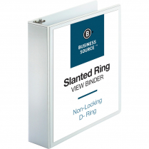 Business Source D Ring View Binder 2" White