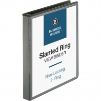 Business Source D Ring View Binder 1" Black