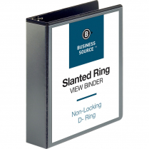 Business Source D Ring View Binder 2" Black