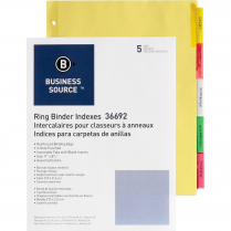Business Source Index Dividers Colours 5 Tabs