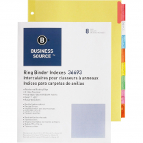 INDEX 11x8.5 3RING ASSORTED 8 TAB