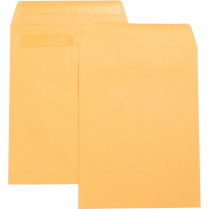 Business Source Press-to-Seal Catalogue Envelopes Kraft 9" x 12" 100/box