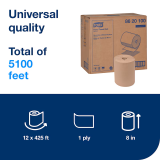 Tork Universal Hand Towel Roll Natural 8x425ft Rolls 12/Case