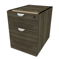 *Lightly Used* Heartwood Innovations Hanging Pedestal w1 Box & 1 File Drawer NO TOP Grey Dusk