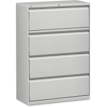Lorell Fortress Series 4 Drawer Lateral File 36" Grey