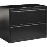Lorell Fortress Series 2 Drawer Lateral File 36"W Black