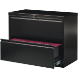 Lorell Fortress Series 2 Drawer Lateral File 36"W Black