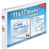 BINDER CLEARVUE 11x17 D-RING 1.5 WHITE