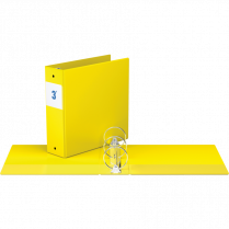 Davis Group&reg; Essential Premium Economy Round Ring Binder 3" Yellow