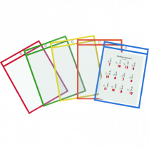 Davis Group QuickFit® Educational Dry-Erase Pockets 9"x12" Assorted Colours 10/pkg