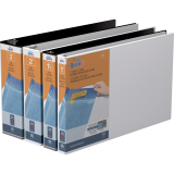 Davis Group Deluxe QuickFit® Heavy Duty Spreadsheet View D-Ring Binders 1" White