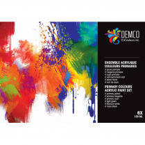 Demco Acrylic Paint Set Primary Colours 6x120ml