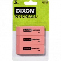 Dixon® Pink Pearl® Erasers 3/pkg