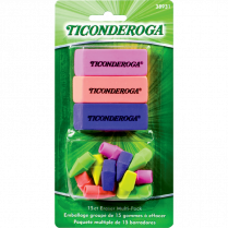 Ticonderoga® Neon Erasers 15/pkg