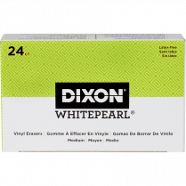 Dixon® White Pearl® Latex Free Vinyl Erasers Medium 24/box