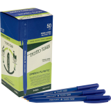 Dixon® Tratto 1 Uno Green Plastic Retractable Ball Point Pens Medium Blue 50/box