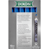 Dixon® Redimark Permanent Markers Blue 12/box