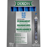 Dixon® Redimark Permanent Markers Blue 12/box