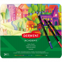 Derwent Academy® Coloured Pencils with Storage Tin 24/pkg