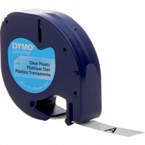 DYMO® LetraTag® Replacement Tape 1/2" Black on Clear
