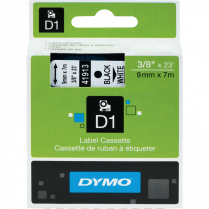 DYMO® D1™ Polyester Replacement Tape 3/8" Black on White