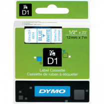 DYMO® D1™ Polyester Replacement Tape 1/2" Blue on White