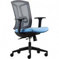 Heartwood Echo Mid-Back Chair Grey with Blue Seat