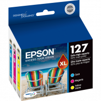 Epson® 127 Inkjet Cartridges Extra High Yield Cyan, Yellow, Magenta 3/pkg