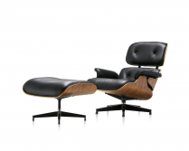 Herman Miller Eames Lounge Chair and Ottoman Walnut with Black Leather