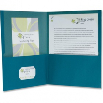 Oxford® Earthwise® Recycled Twin Pocket Portfolios Letter Blue 10/pkg