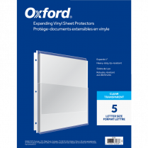 Oxford® Expandable Pocket Page Protectors 5.5 mil Letter 5/pkg