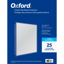 CLOSED-TOP PAGE PROTECTORS 25P CLEAR 4.6mil OXFORD