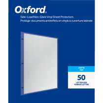 Oxford® Side Load Sheet Protectors Vinyl 4 mil Letter 50/box