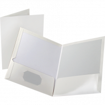 Oxford® Showfolio™ Laminated Twin Pocket Portfolio White