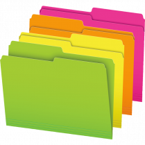 Pendaflex® Glow File Folders Letter Assorted Neon Colours 24/pkg