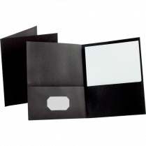 Oxford® Twin Pocket Portfolio Black 25/box