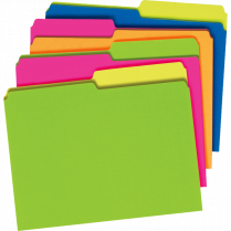 FILE FOLDERS LETTER TWISTED GLOW ASSORTED NEON COLOURS 24/PK
