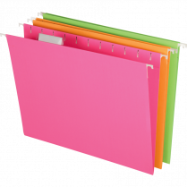 Pendaflex® Glow Hanging Folders Letter Assorted Neon Colours 12/pkg