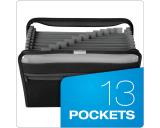 Pendaflex Fabric/Poly Expanding File 13 Pocket Letter Black
