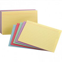 Oxford® Coloured Index Cards Ruled 3" x 5" Assorted Colours 100/pkg