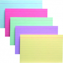 Oxford® Coloured Index Cards Ruled 4" x 6" Assorted Colours 10/pkg
