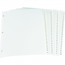 Oxford® Numerical Tab Index Dividers 1-100 White