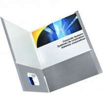 Earthwise™ by Oxford™ Recycled Twin Pocket Portfolio Grey 25/box
