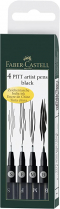 Faber-Castell Pitt Artist Pen India Ink Black 4/Set