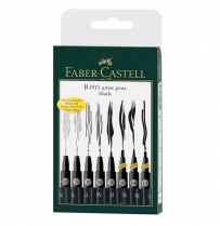 Faber-Castell Pitt Artist Pen India Ink Black 8/Set