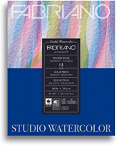 Fabriano Studio Watercolour Pad Cold Pressed 140lb 8" x 10" 12Sheets