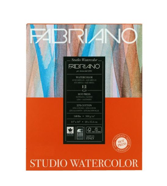 Fabriano Studio Watercolour Pad Hot Pressed 140lb 11