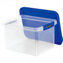 Bankers Box® Heavy-Duty Plastic Bin 29 L Clear/Blue