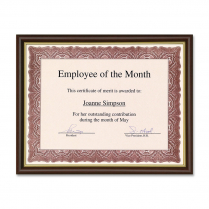 St. James® Awards and Recognition Certificate Frame 12" x 9-1/2" Tuscan Cherry with Gold Trim